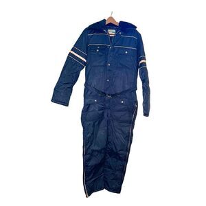 Vintage Snowmobile Suit SEARS Work Leisure Insulated Coveralls Ski Men Size 40 L
